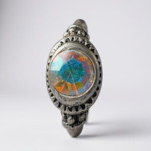 Vintage Boho Adjustable Rainbow Glass Ring 🌈✨ Tribal Ethnic Gypsy Style